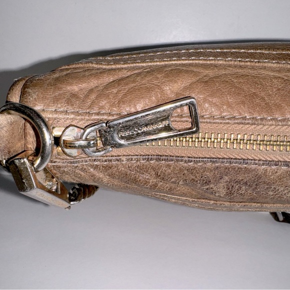 Rebecca Minkoff Mini MAC Convertible Crossbody Bag Taupe Gold Leather - Picture 9 of 15